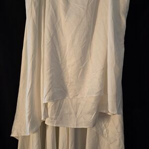 Fashion Nova White Strapless High Low SATIN GOWN